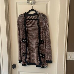 Anthropologie Navy and Cream Knit Cardigan